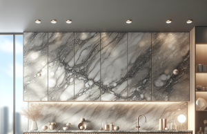 Sublimez votre cuisine avec une crédence marbrée au luxe intemporel